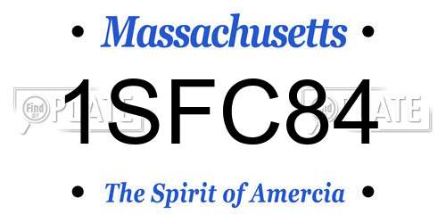 1SFC84 Massachusetts License Plate