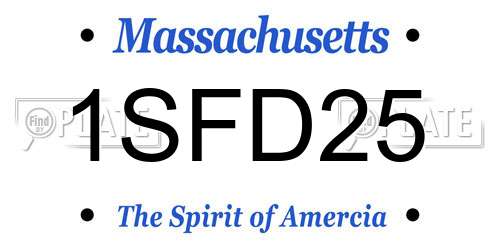 1SFD25 Massachusetts License Plate