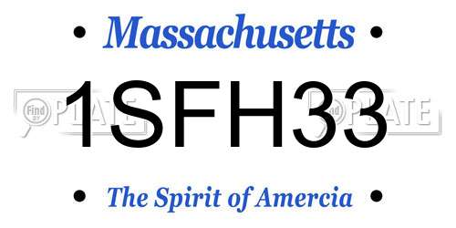 1SFH33 Massachusetts License Plate