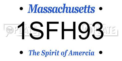 1SFH93 Massachusetts License Plate