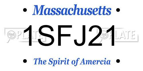 1SFJ21 Massachusetts License Plate