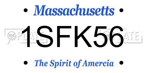 1SFK56 Massachusetts License Plate