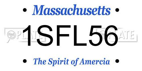 1SFL56 Massachusetts License Plate