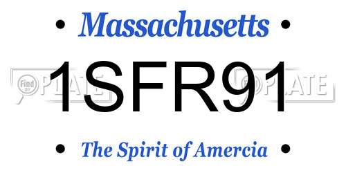 1SFR91 Massachusetts License Plate