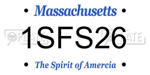 1SFS26 Massachusetts License Plate