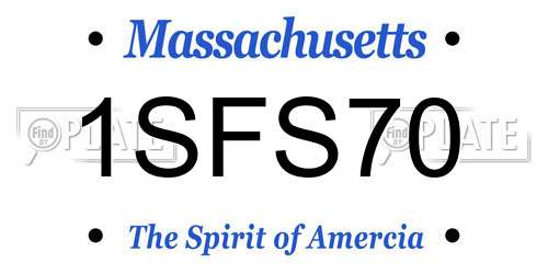 1SFS70 Massachusetts License Plate