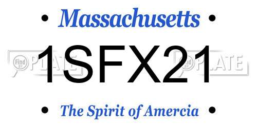 1SFX21 Massachusetts License Plate