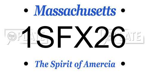 1SFX26 Massachusetts License Plate
