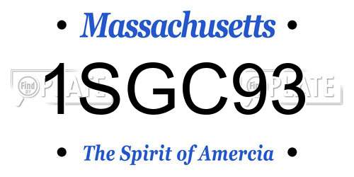 1SGC93 Massachusetts License Plate