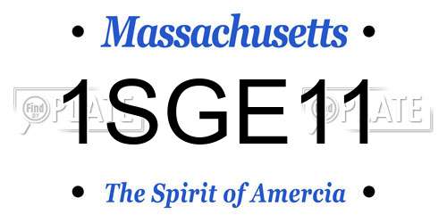 1SGE11 Massachusetts License Plate