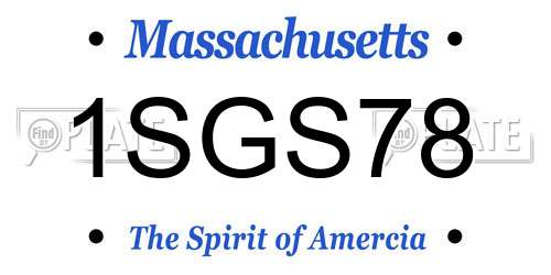 1SGS78 Massachusetts License Plate