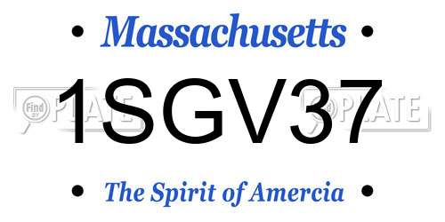1SGV37 Massachusetts License Plate