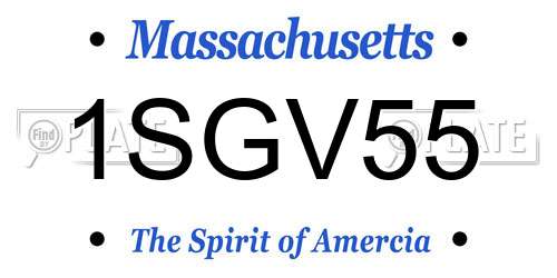 1SGV55 Massachusetts License Plate