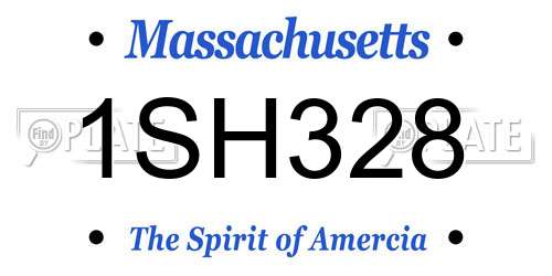 1SH328 Massachusetts License Plate