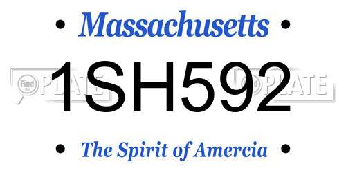 1SH592 Massachusetts License Plate