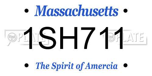 1SH711 Massachusetts License Plate
