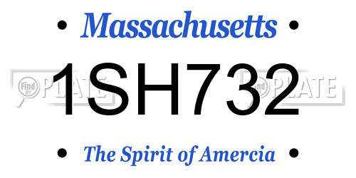 1SH732 Massachusetts License Plate