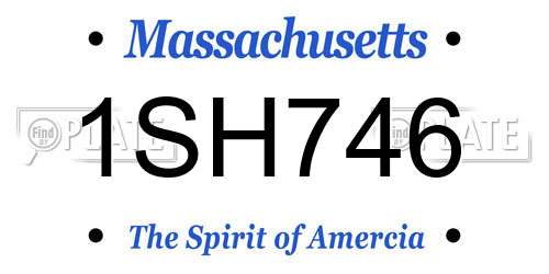 1SH746 Massachusetts License Plate