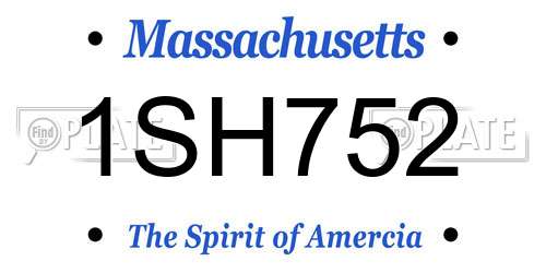 1SH752 Massachusetts License Plate