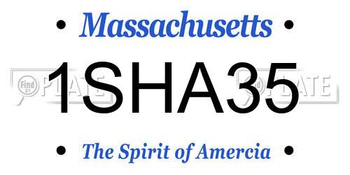1SHA35 Massachusetts License Plate