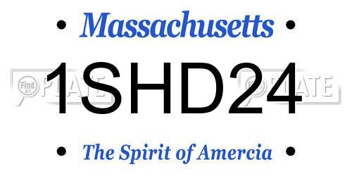 1SHD24 Massachusetts License Plate