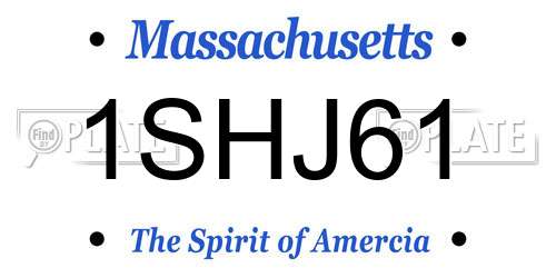 1SHJ61 Massachusetts License Plate