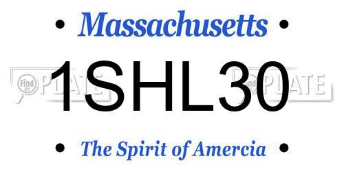 1SHL30 Massachusetts License Plate