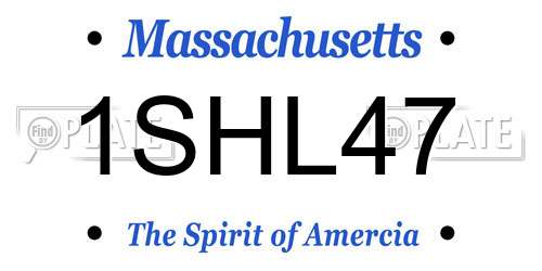 1SHL47 Massachusetts License Plate