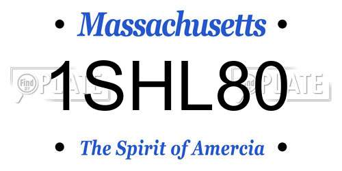 1SHL80 Massachusetts License Plate