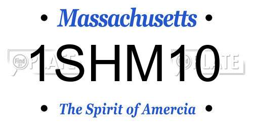 1SHM10 Massachusetts License Plate