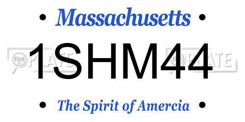 1SHM44 Massachusetts License Plate