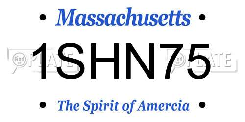 1SHN75 Massachusetts License Plate