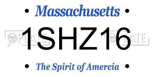 1SHZ16 Massachusetts License Plate