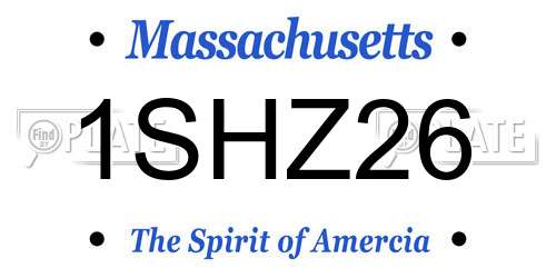 1SHZ26 Massachusetts License Plate