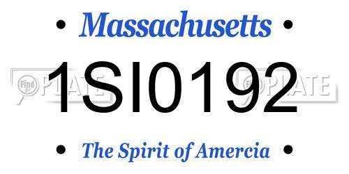 1SI0192 Massachusetts License Plate