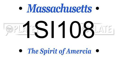 1SI108 Massachusetts License Plate