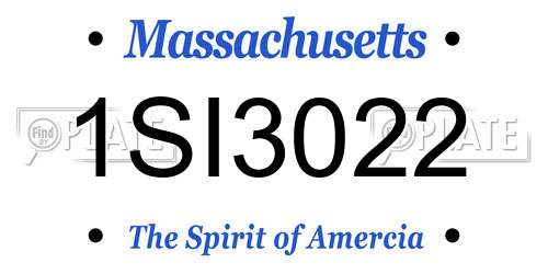 1SI3022 Massachusetts License Plate