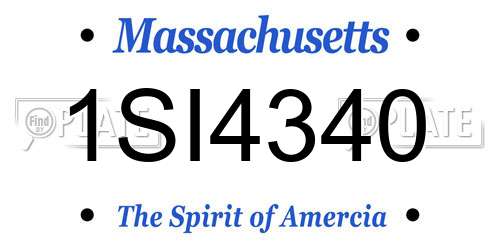 1SI4340 Massachusetts License Plate