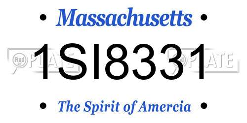 1SI8331 Massachusetts License Plate