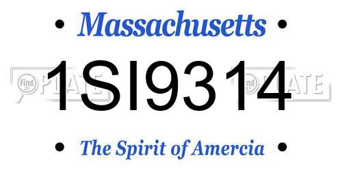 1SI9314 Massachusetts License Plate