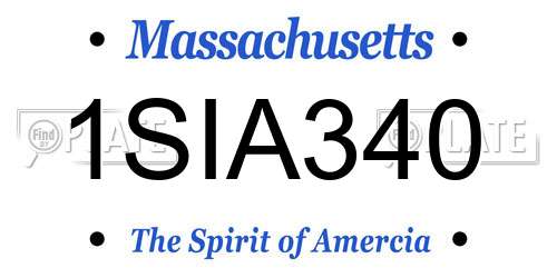 1SIA340 Massachusetts License Plate