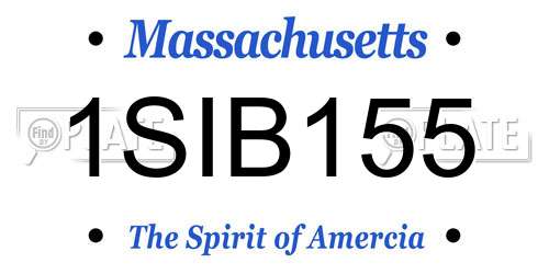 1SIB155 Massachusetts License Plate