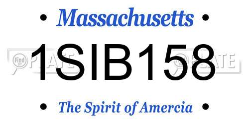 1SIB158 Massachusetts License Plate