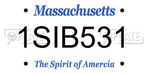 1SIB531 Massachusetts License Plate