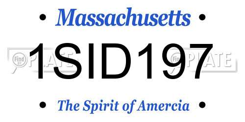 1SID197 Massachusetts License Plate