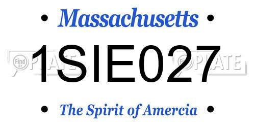 1SIE027 Massachusetts License Plate