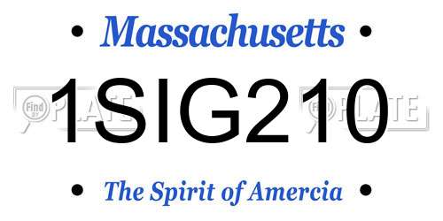 1SIG210 Massachusetts License Plate