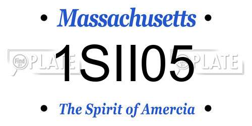 1SII05 Massachusetts License Plate