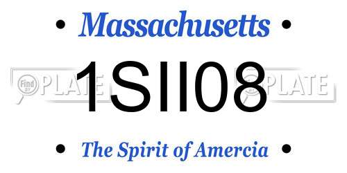 1SII08 Massachusetts License Plate