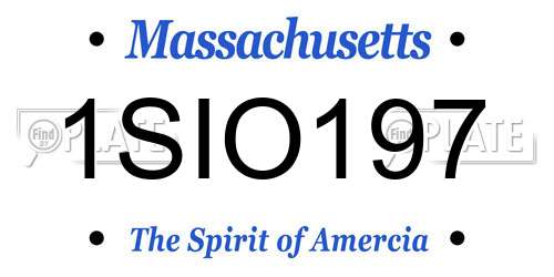 1SIO197 Massachusetts License Plate